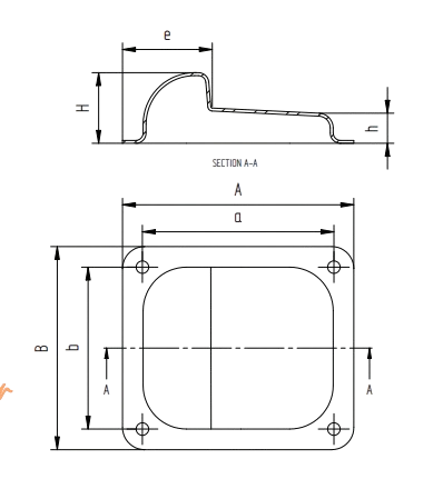 B8/32-S Prednji graničnik za krilnu Kapiju 120x100 INOX